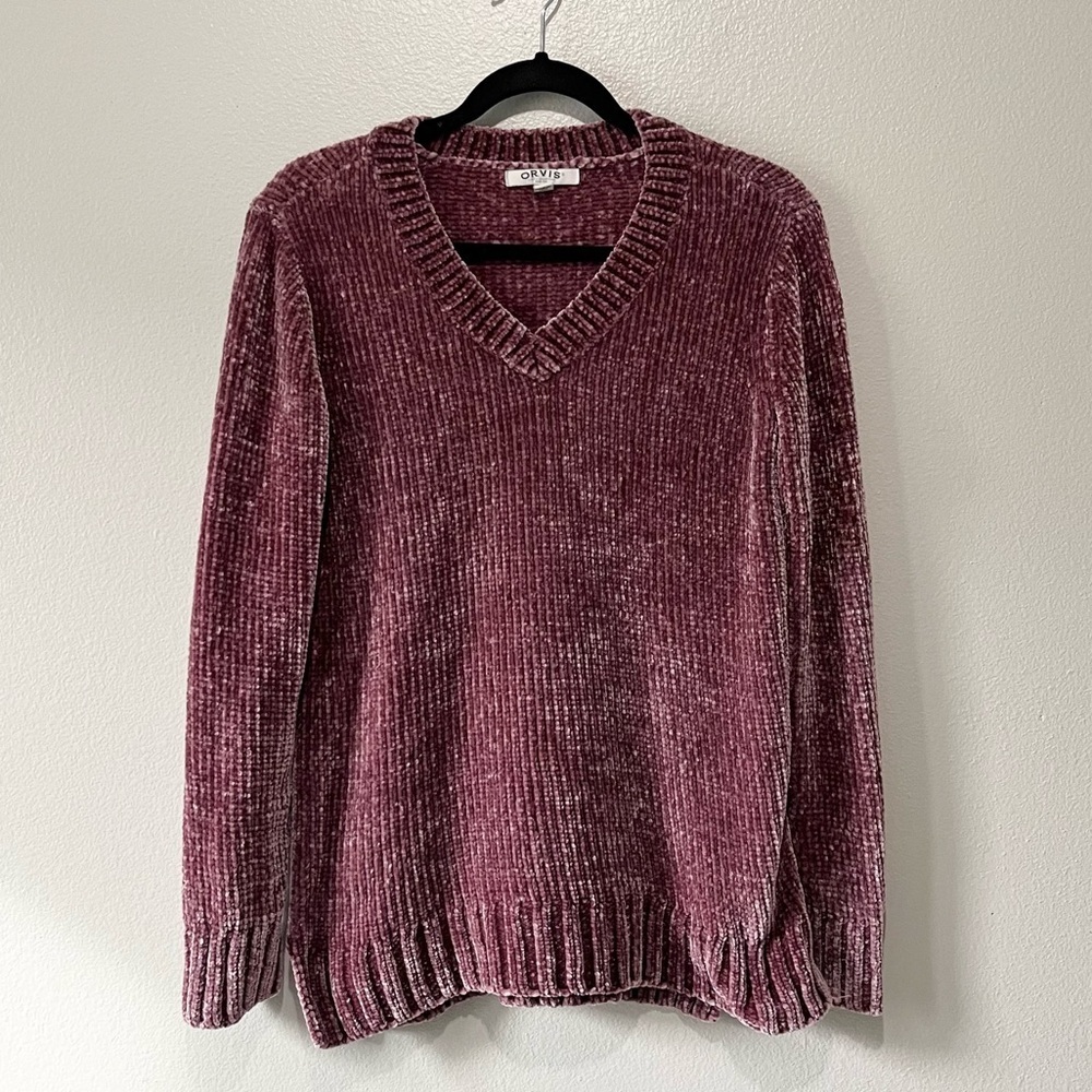 ORVIS- Ladies Chenille Sweater in Purple Size S